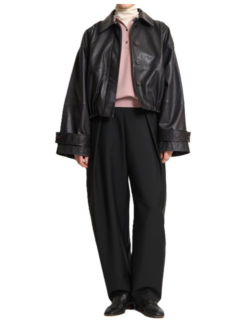 leather blouson jacket | black Róhe | 420-11-248001_308 BLACK